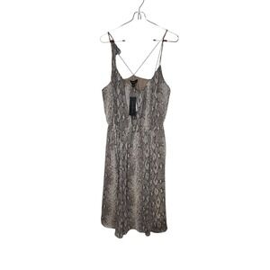 Banana Republic  Women's Slip Dress Snake Print Mini Lined Sleeveless Medium NWT